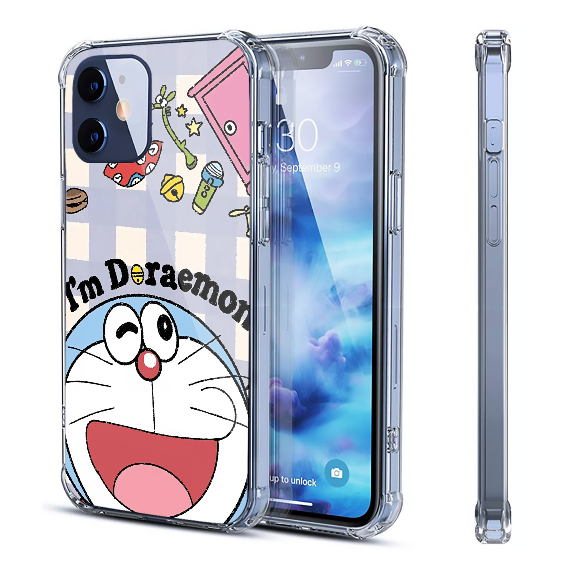 （画像用） ドラえもん Doraemon 【iPhone 12シリーズ対応】透明スマホケース（クリアソフトケース）